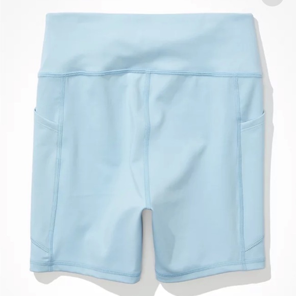 American Eagle Everything Pocket High Waisted Midi 5” Bike Shorts in Blue XXL - Picture 4 of 6